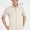 Custom Brooklyn Short Sleeve Cotton Twill Men's Shirt with Logo
