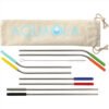 Personalise Reusable Stainless Straw 10 in 1 set with Logo | Eco Gifts