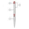 Branded YouTube pen with labelled parts