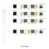 Diagram showing various pen color options and custom designs