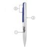 Labelled Stic pen with blue clip and branding