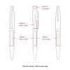 Diagram of pen with labeled printing zones.