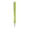 Green Aveda branded ballpoint pen on white background