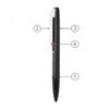 Side view of labeled smart pen with features