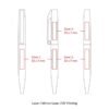 Pen design with labeled customization zones for printing