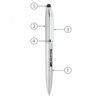 Multifunctional pen labeled with features