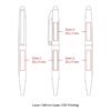 Diagram of pen with labeled customization zones