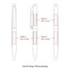 Diagram of pen with labelled printing zones