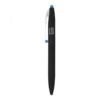 Black ergonomic foam grip pen with blue end cap