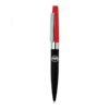 Red and black branded ballpoint pen with clip