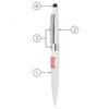 Multifunction white pen with labeled features