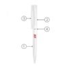 Detailed white pen with numbered component labels