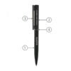 Suunto labeled black multifunctional pen with annotations