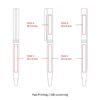 Diagram showing pen with zones for pad printing