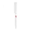White ballpoint pen with red logo