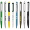 Branded ballpoint pens collection with company logos