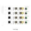 Chart showing various product color options