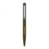 Olive green branded ballpoint pen with silver clip