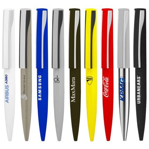 Variety of branded pens including Samsung, Coca-Cola, Ducati