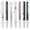 Assorted branded pens including Expedia and LG