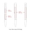 Technical diagram showing printable zones on a pen.