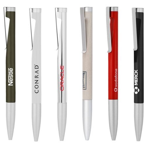 Branded pens from Nestle, Conrad, Oracle, Vodafone, Merck