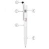 White branded multi-function pen with stylus tip