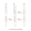Pen diagrams showing customizable printing zones
