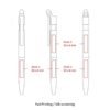 Diagram showing pad printing zones on a pen