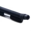 Close-up of black stylus pen on white background