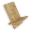 Sony branded bamboo wooden stand on white background