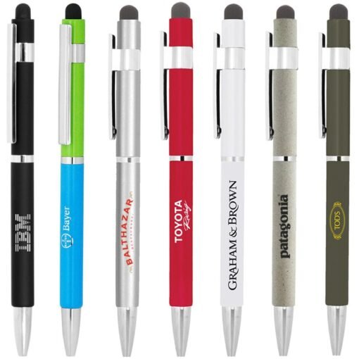 Assorted branded stylus pens in various colours
