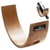 Subaru-branded wooden wine bottle holder in curved design