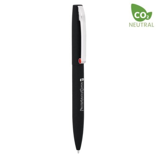 Black eco-friendly ballpoint pen with silver clip