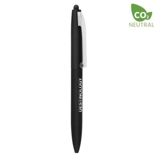 Black eco-friendly stylus pen, CO2 neutral label