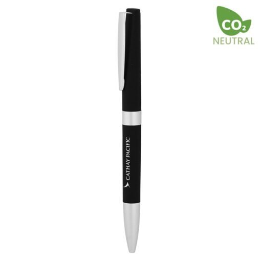 CO2 neutral Cathay Pacific branded black and white pen