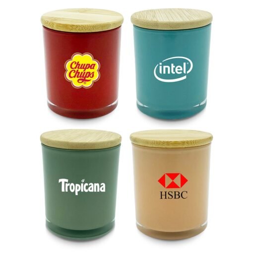 Branded storage jars with Chupa Chups, Intel, Tropicana, HSBC logos