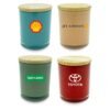 Branded storage jars with logos of Shell, Jet Airways, Specsavers, Toyota.