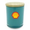Green container with Shell logo and bamboo lid