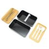 Custom branded bento box with utensils and dividers