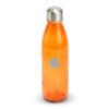 Orange reusable water bottle with silver cap