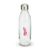 Milwaukee branded clear water bottle with metal cap